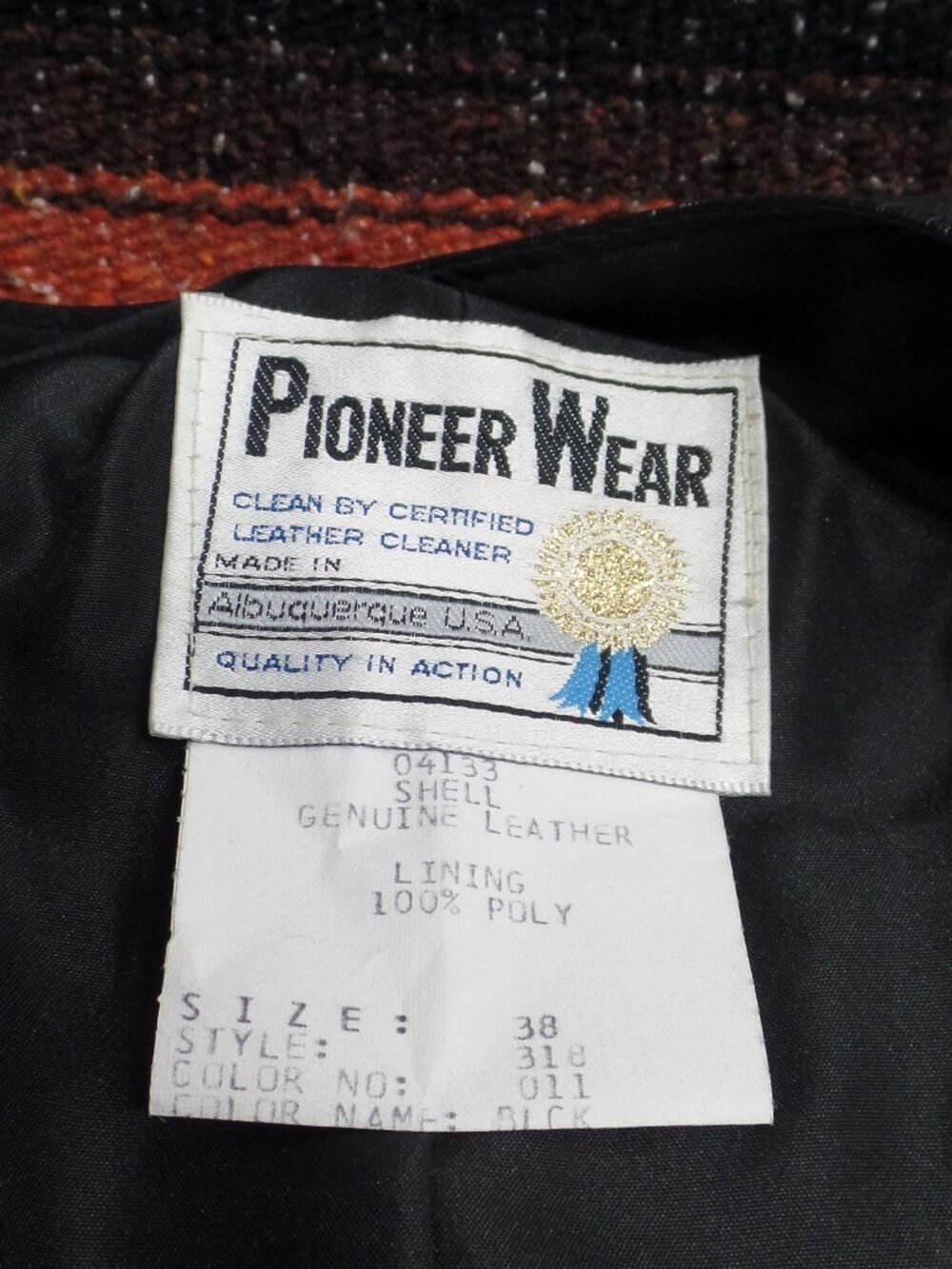 PIONEER Wear Women's VEST Vintage Black Leather USA SIZE 38 MEDIUM - Picture 5 of 10